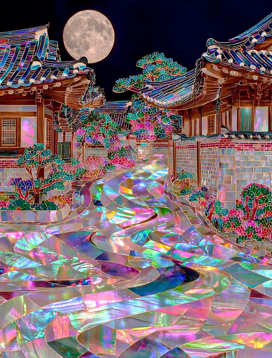 고흐의 화법을 자개 한국화로 재해석
