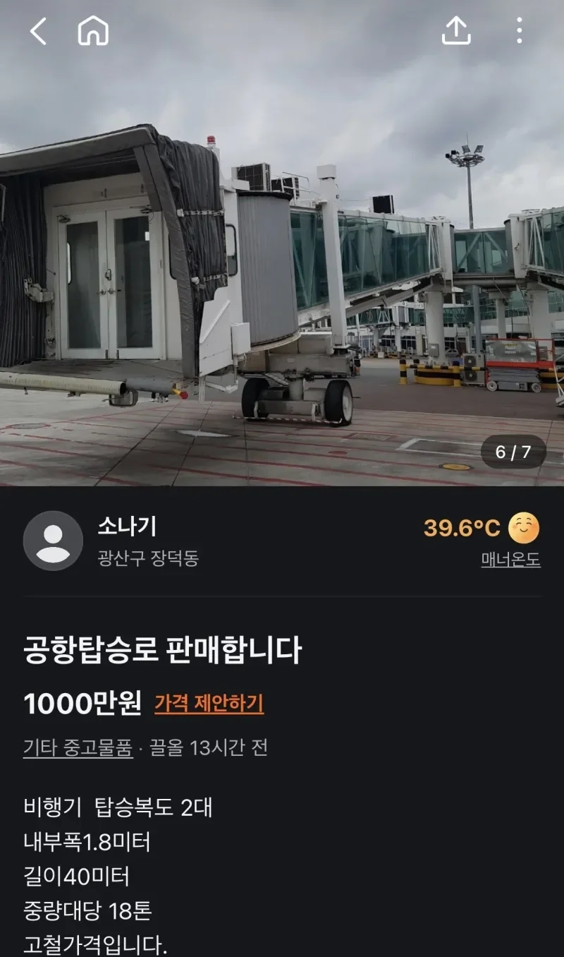 싱글벙글 천만원짜리 당근 매물