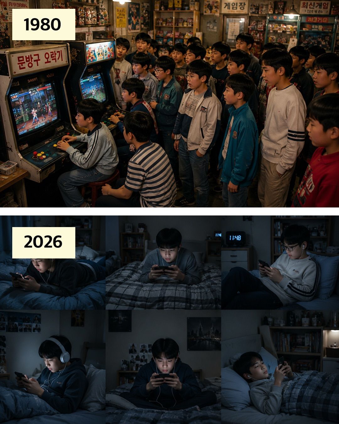 스마트폰 없던 80년대 와 현재 모습.jpg