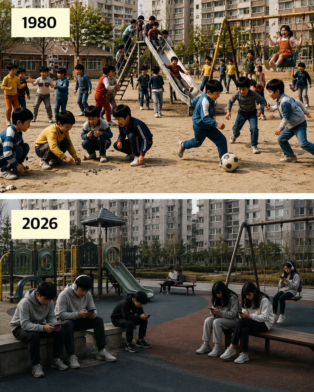 스마트폰 없던 80년대 와 현재 모습.jpg