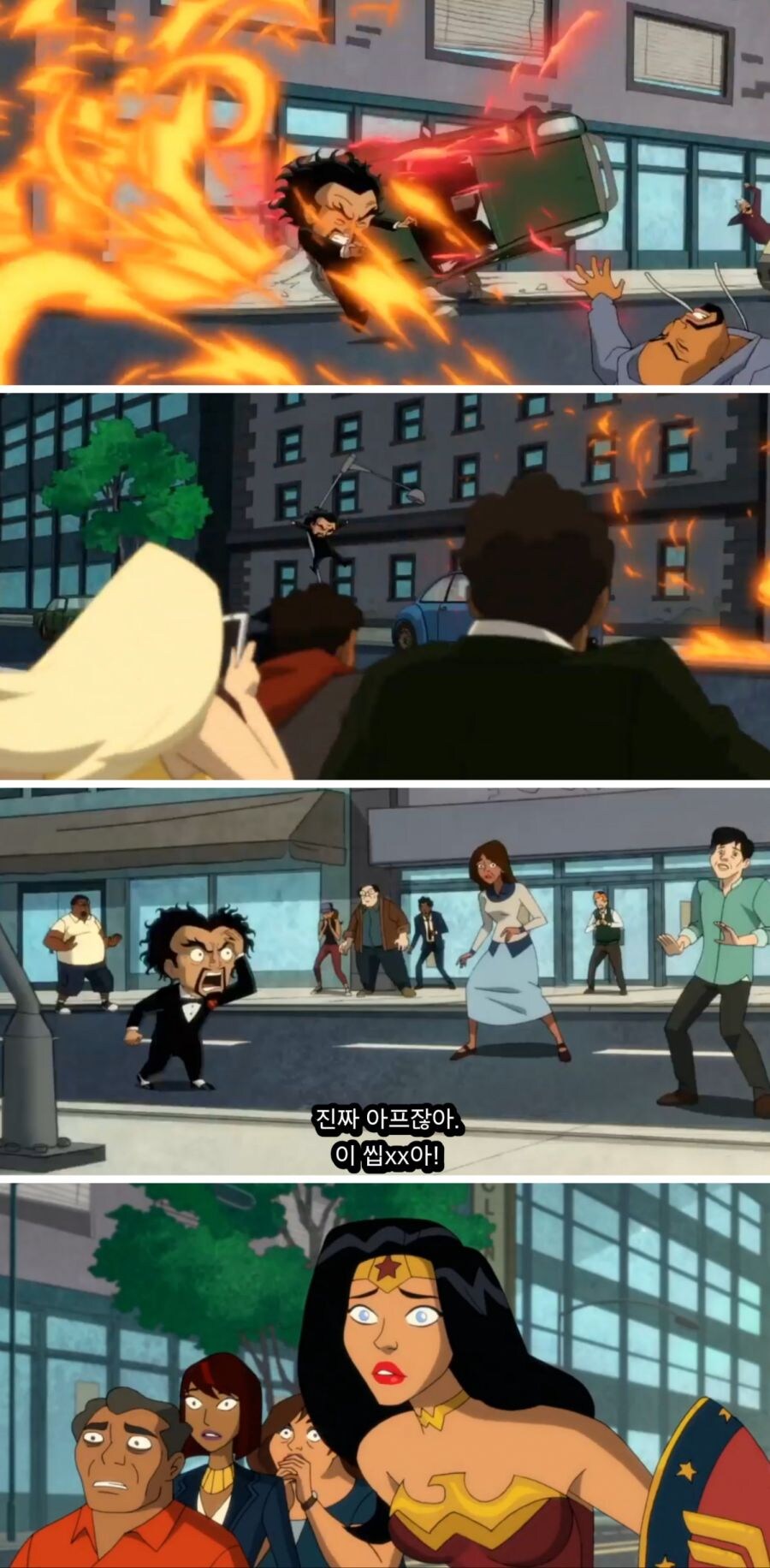 원더우먼에게 혐오발언한 빌런의 최후.jpg
