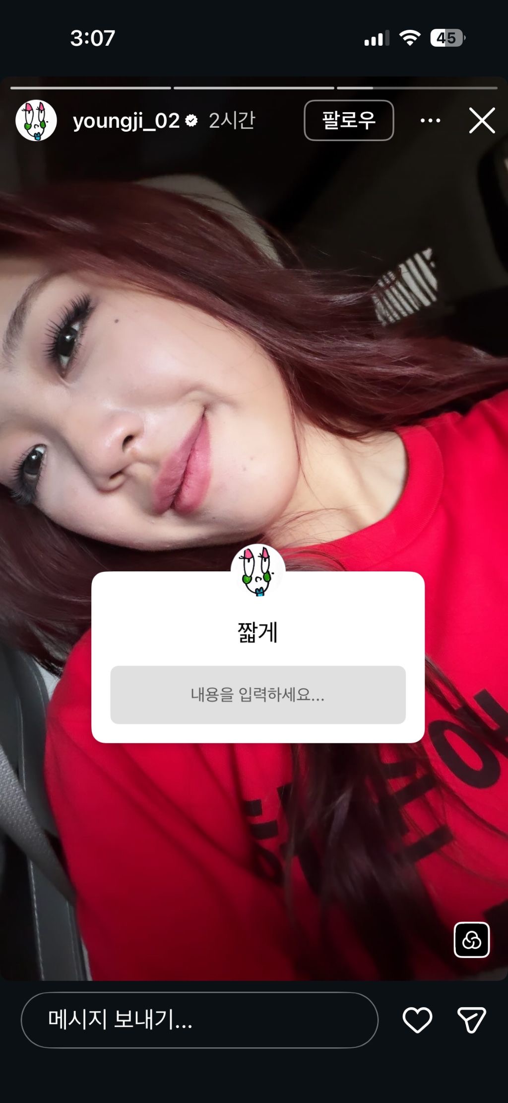 영지 해명 인스타스토리