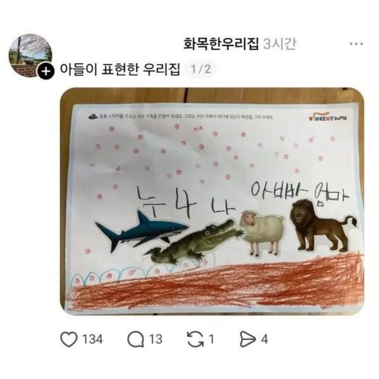 아들이 표현했다는 우리집.