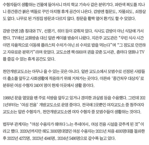 우리나라 교도소들의 요즘 모습