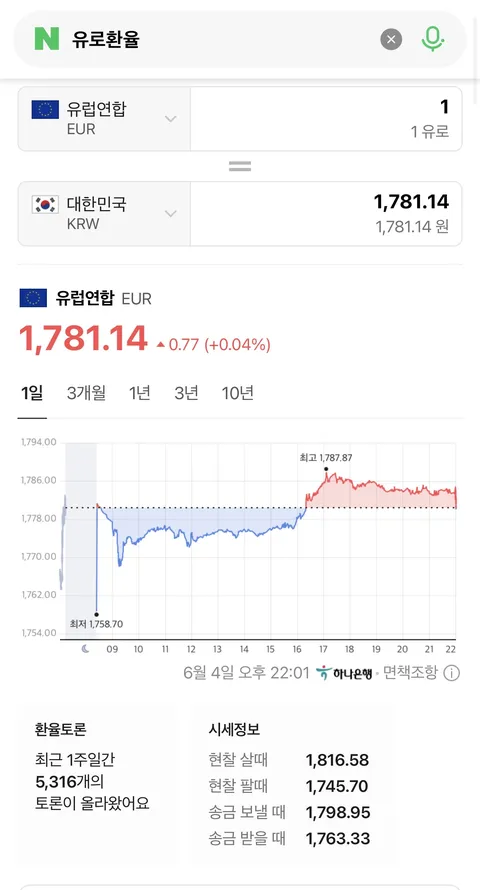 유로가 환율이 1800이네요..?