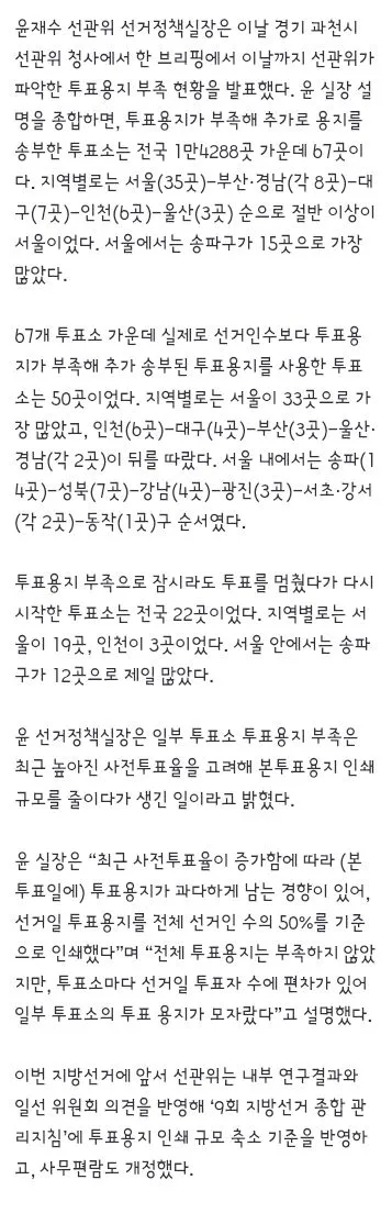 투표용지 부족’ 투표소, 50곳이나 됐다…22곳선 투표 일시 중단