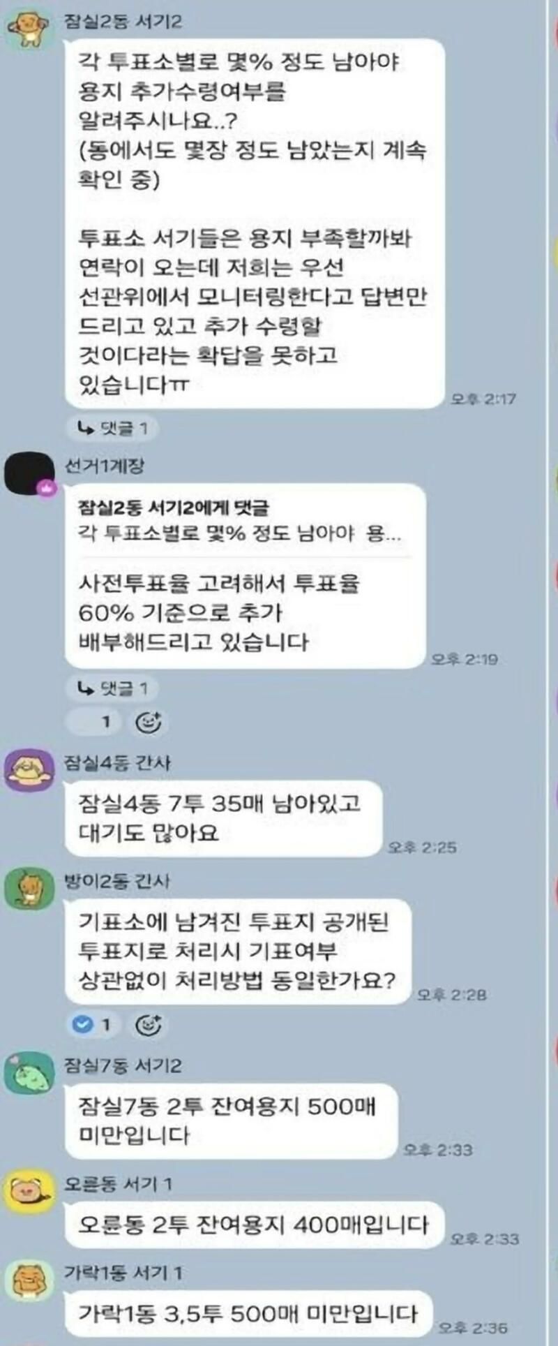투표지 부족사건 당시 현장공무원 단톡 공개.jpg