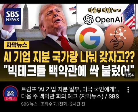 트럼프 ai 지분 국가 인수 논란.
