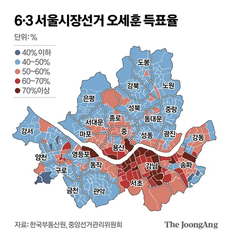 서울시장선거 오세훈 득표율 이미지