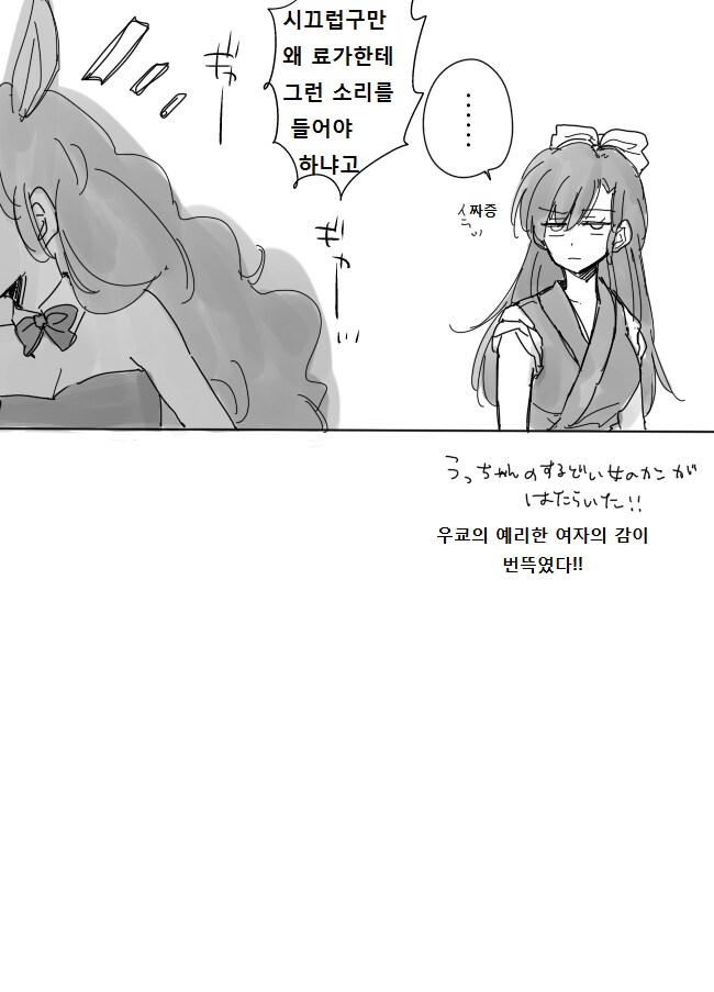 여자 란마의 파렴치한 복장을 지적하는 만화