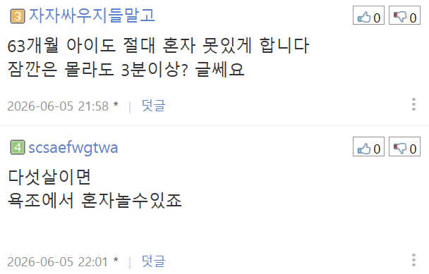 댓글로 위험하다 vs 괜찮다 거의 반반 갈리는 다섯살 남아 욕조놀이