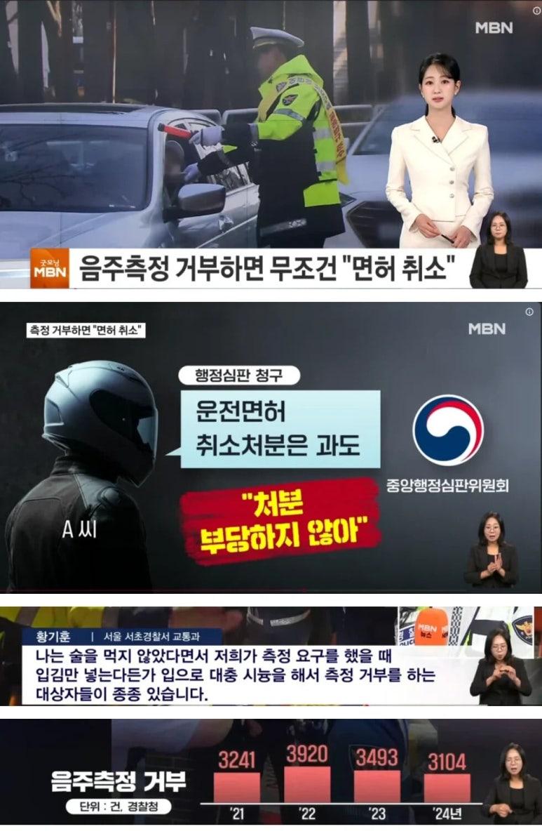 음주측정 거부하면 면허 취소
