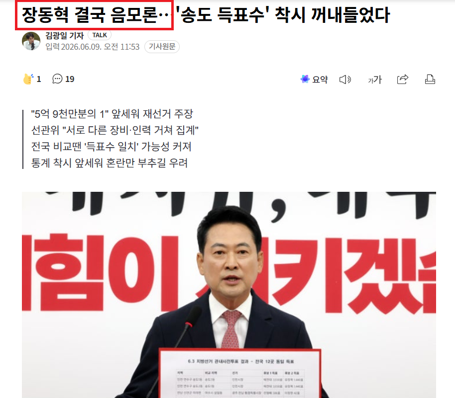장동혁 결국 음모론.. .....