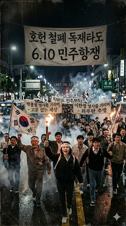 오늘은 제 39주년 6.10 민주항쟁 기념일입니다.