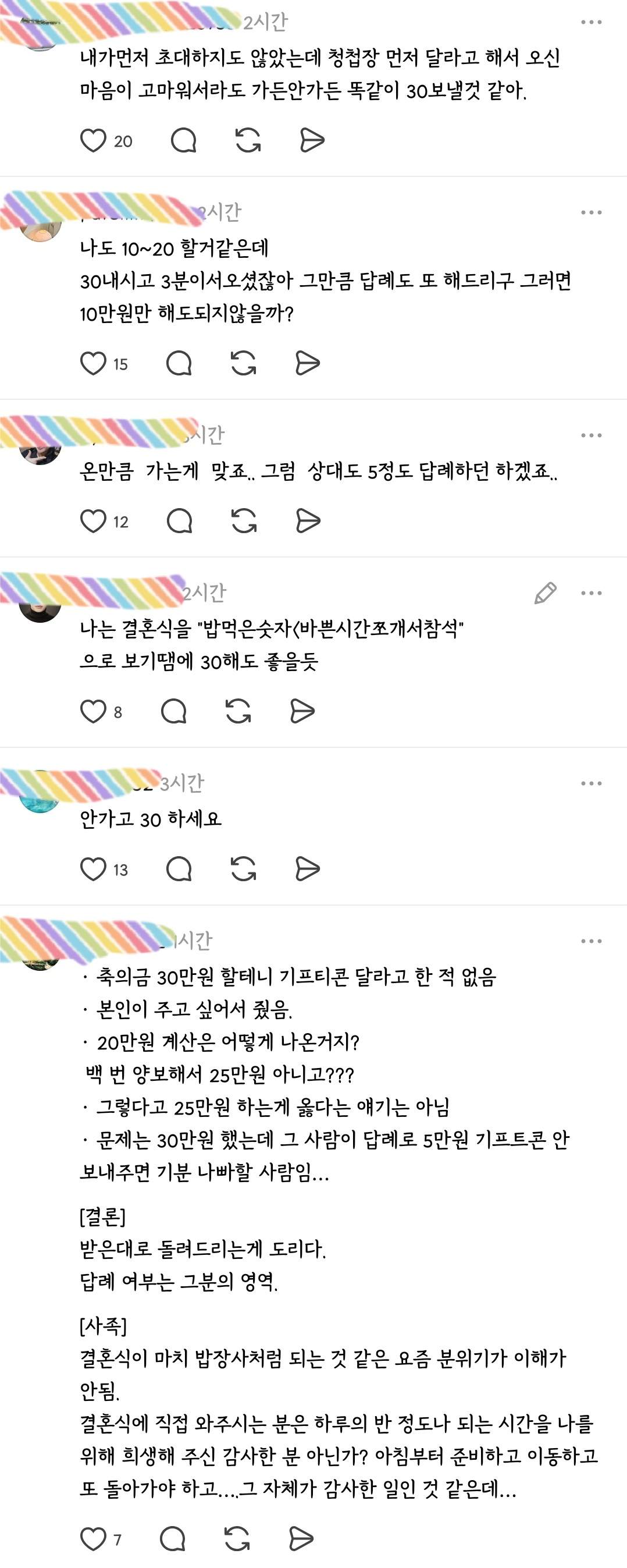 축의금도 부의금도 받은 만큼  돌려드리는 게 맞는 걸까?