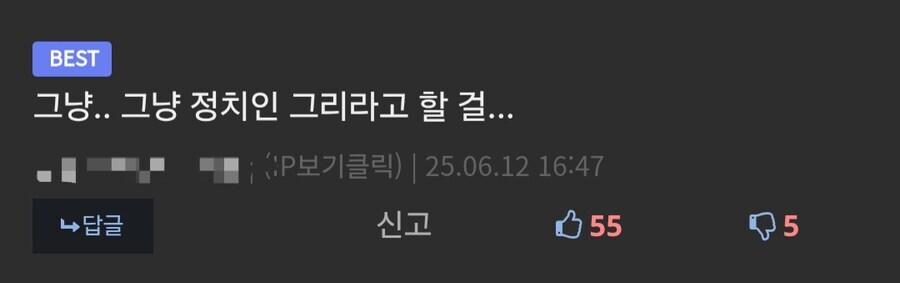 ㅇㅇ : 너 누가 정치인 그려달라고 하면 절대로 그리지 마셈