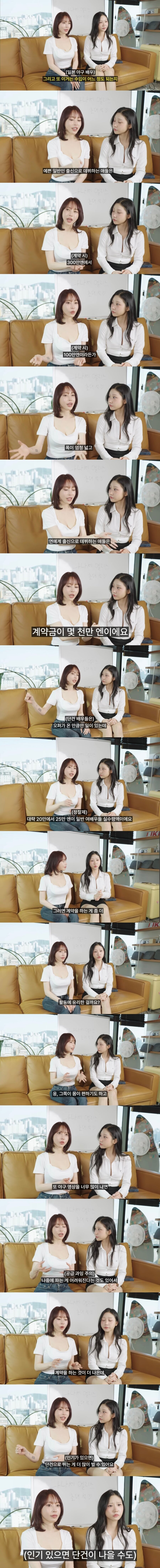 현직이 말하는 AV 여배우 수입