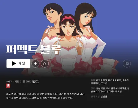 넷후릭스에 Perfect Blue가 올라왔네요