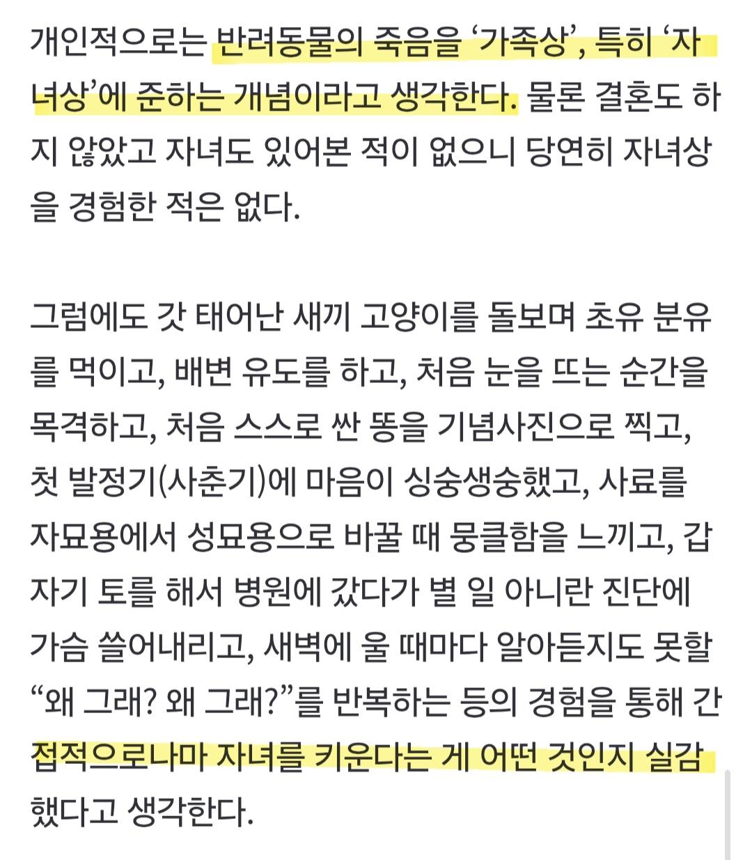 반려동물 죽음은 가족상...애도기간 제도화 되길.
