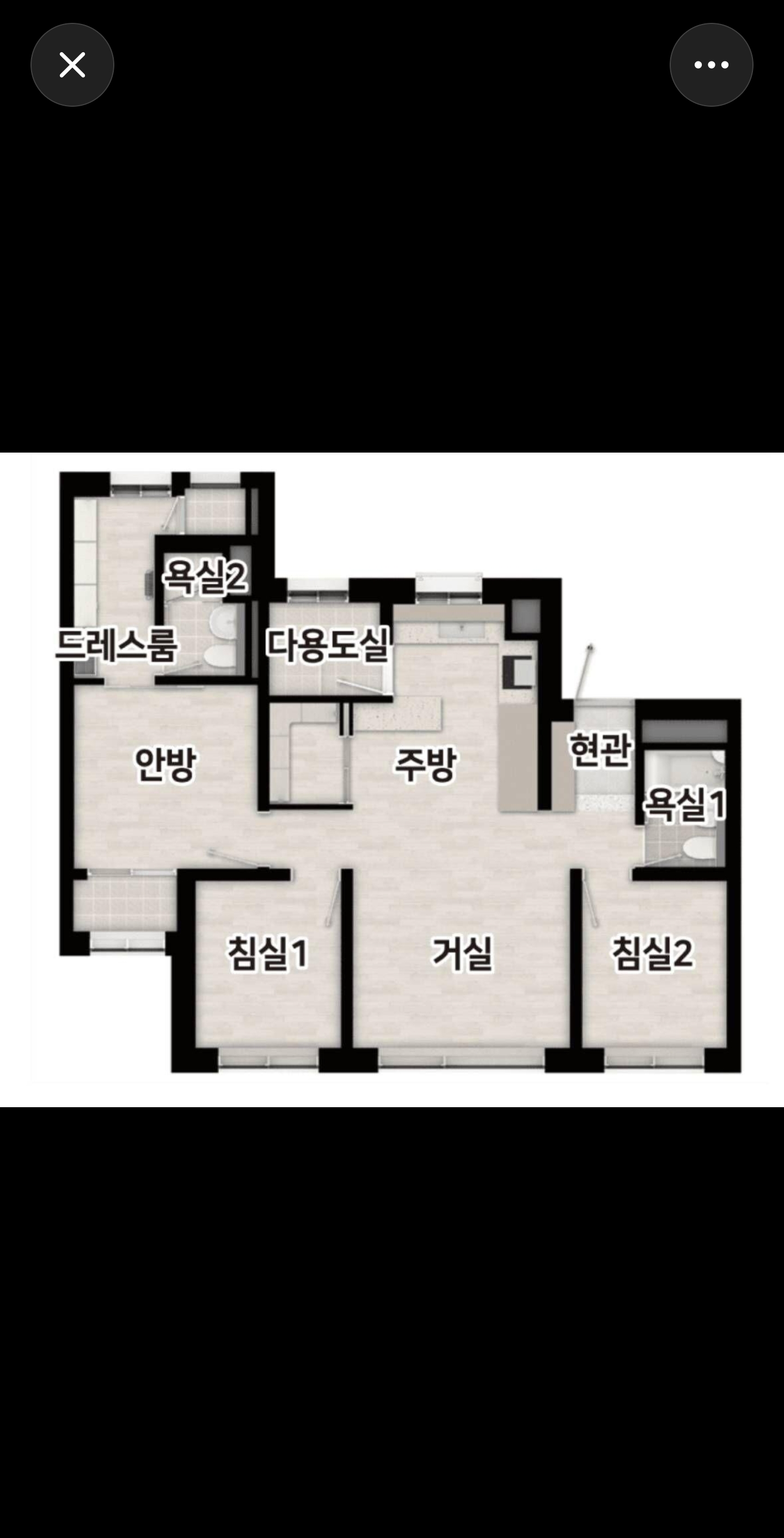 34평 방4개 화장실 2개 구조 평면도