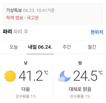 현재 41도 찍었다는 파리 근황 ㄷㄷㄷ