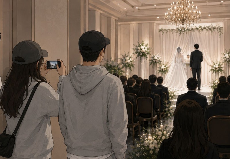 “운동복 커플, 2만원 내고 뷔페 먹어”…기막힌 결혼식 암행투어