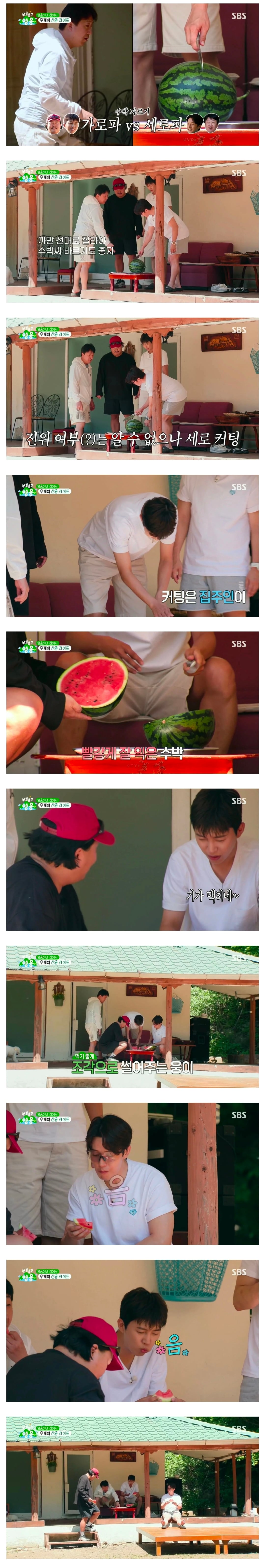 다들 수박 어떤 방향으로 썰어?