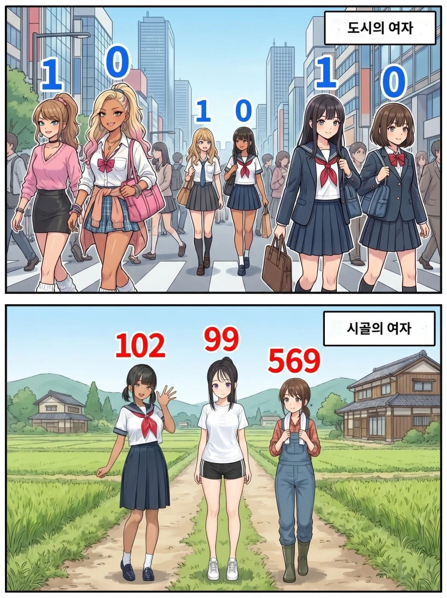 도시 와 시골의 차이