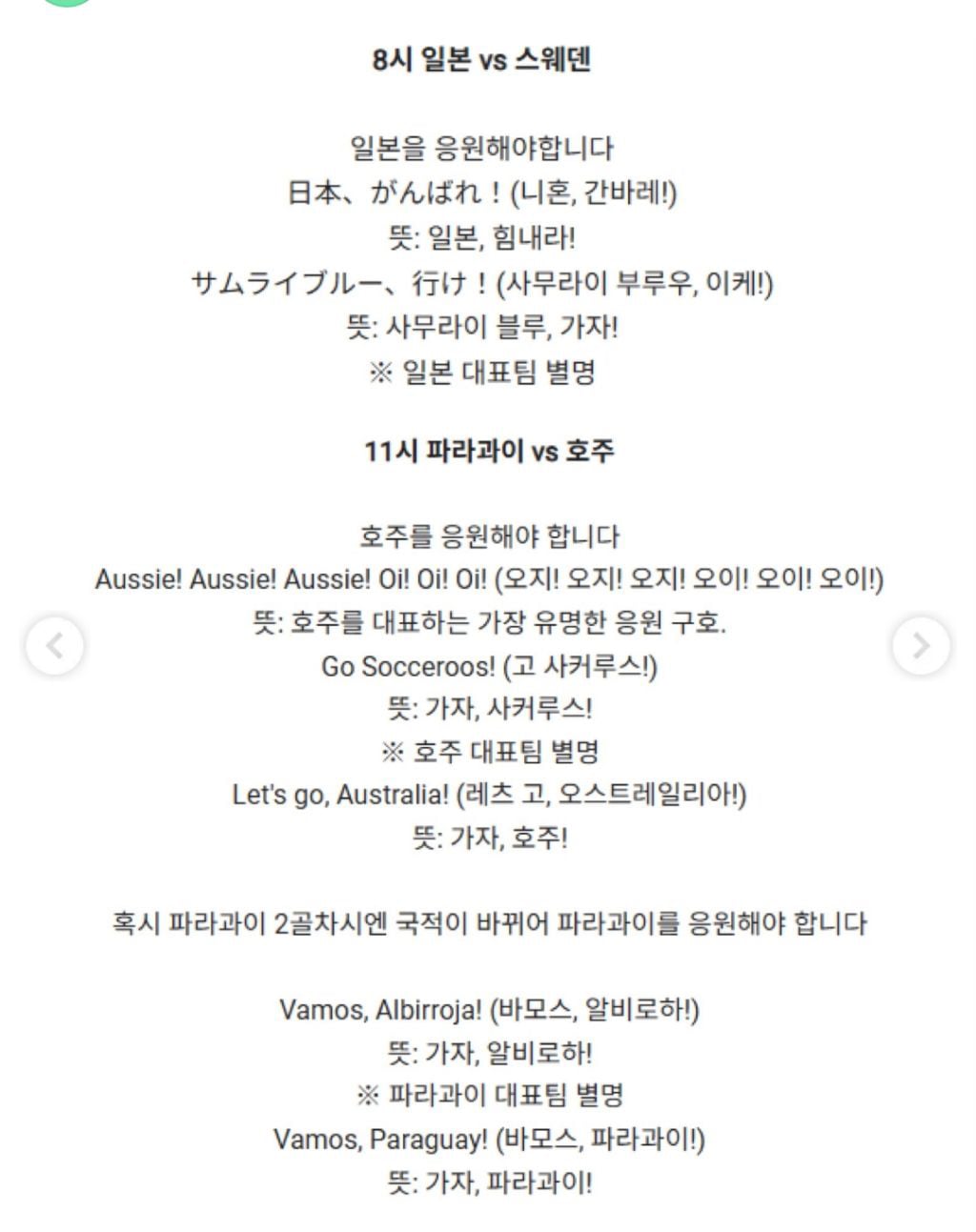 [스크랩] 남아공전 졌지만 응원스케쥴 빡셈