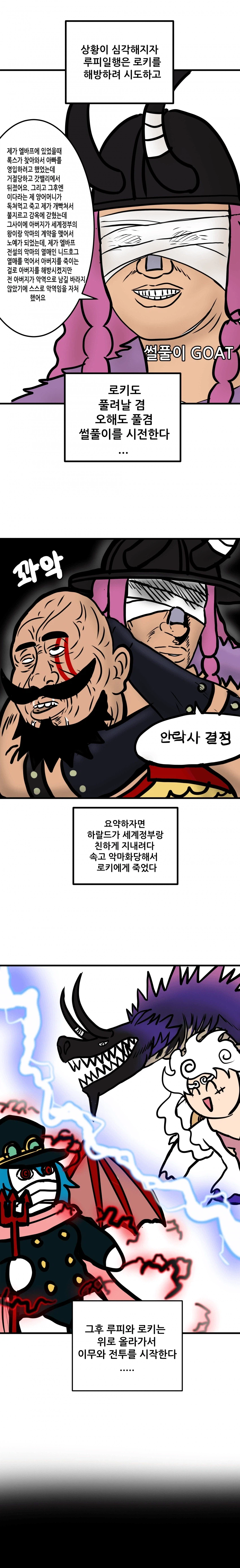 스포)원피스 2부 요약하는 만화.manhwa