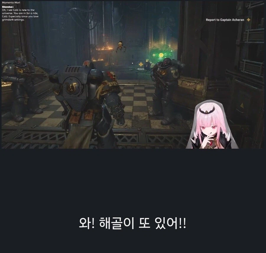 스페이스마린2로 워해머 처음 본 버튜버의 반응.JPG