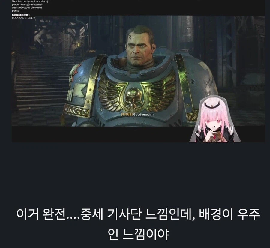 스페이스마린2로 워해머 처음 본 버튜버의 반응.JPG