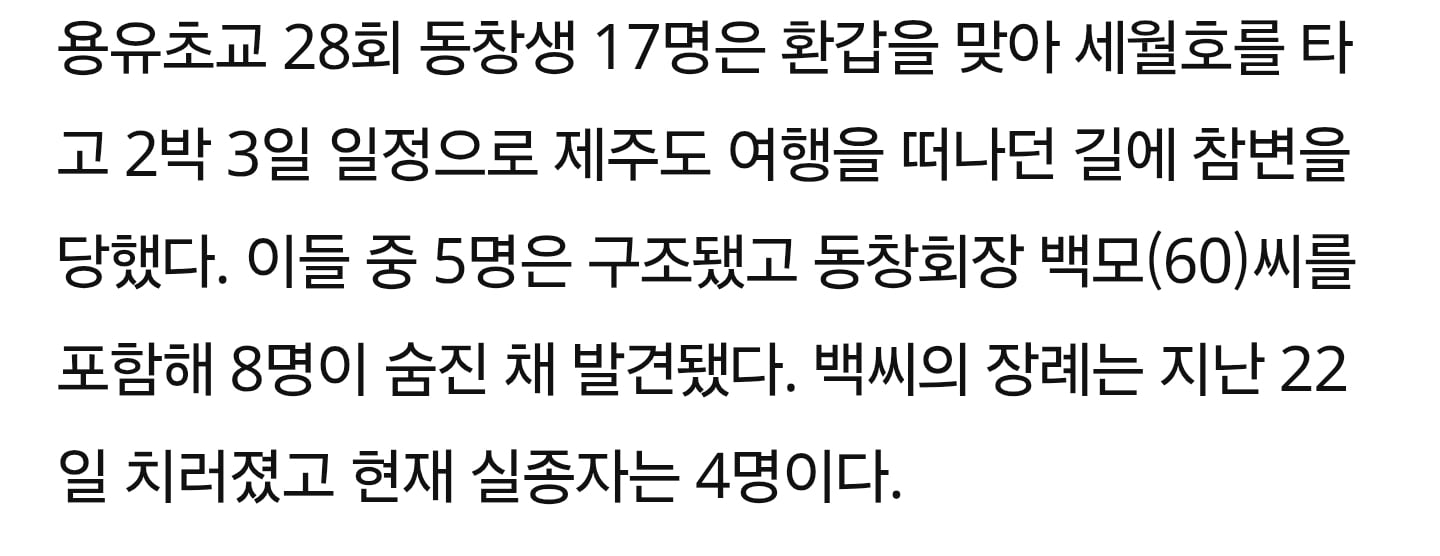 세월호 일반인 희생자