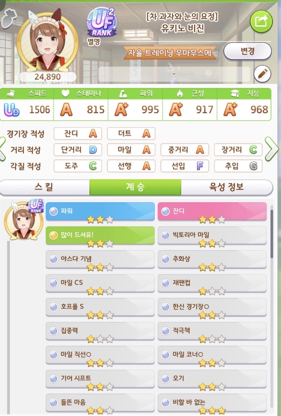 말딸) 자율로 돌린 조부들 적당한거 고르고 부모작할까
