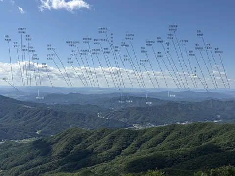 철원 상해봉에서 바라보는 조망도