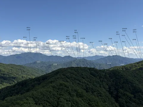 철원 상해봉에서 바라보는 조망도