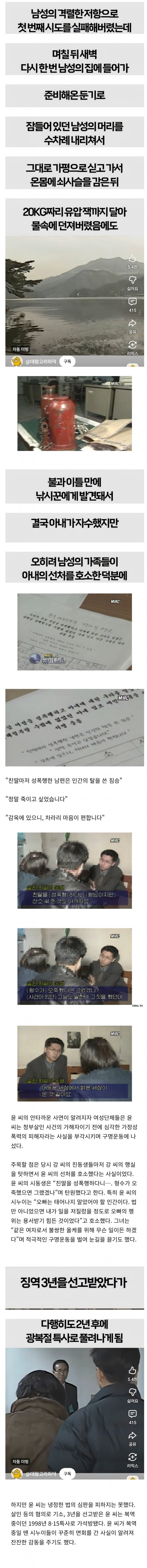 딸을 성폭행한 남편을 청부살해한 아내