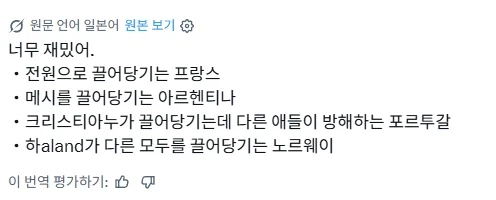 축구) 누군가의 월드컵 감상 인 것 같은데..