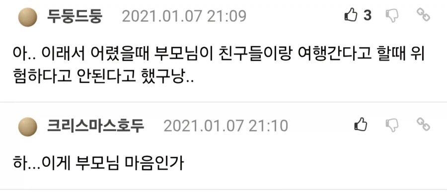 여행간다고 했을때 부모님이 극구 반대하신 이유를 깨달은 사람들