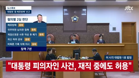 [속보]대법, 윤석열 ‘체포 방해’ 징역 7년 확정…8개 사건 중 처음