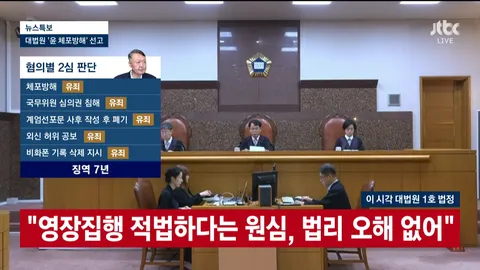 [속보]대법, 윤석열 ‘체포 방해’ 징역 7년 확정…8개 사건 중 처음