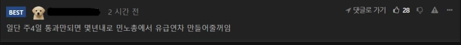 회사에서 주4일로 바꾸는 대신 연차 없어진다고 받는다? 안받는다? jpg