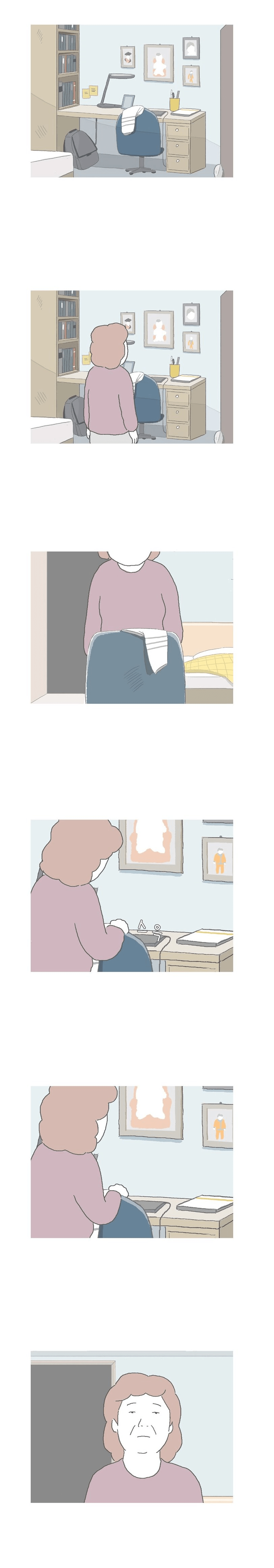 암환자 아들을 간호하다 집에 오랜만에 들어간 엄마.manhwa