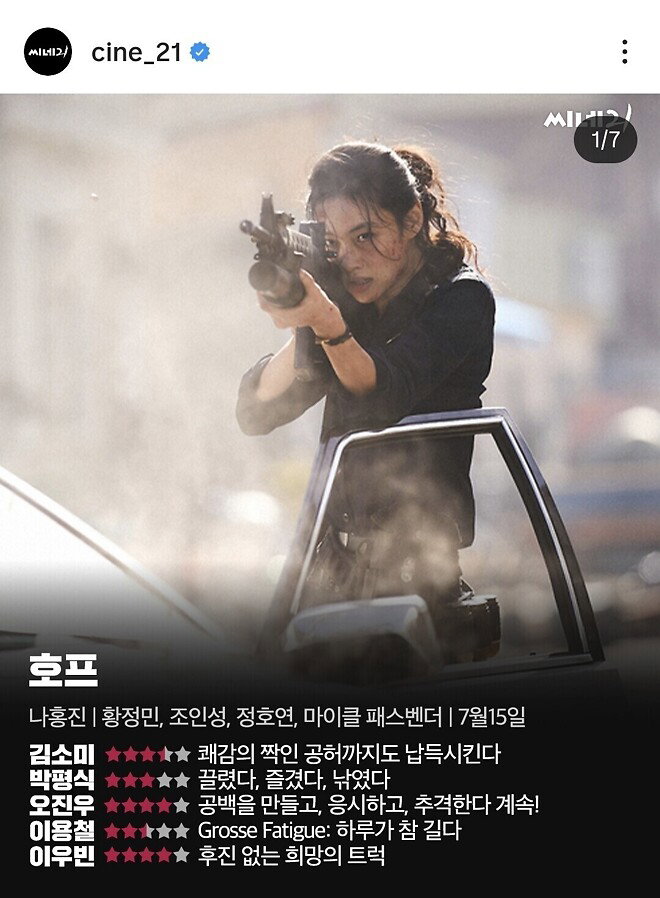 <호프> 씨네21 평론가 별점 일부 삭제