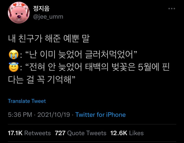 더 큰 세상이 있다. 한치 앞만 보지 말거라.twt