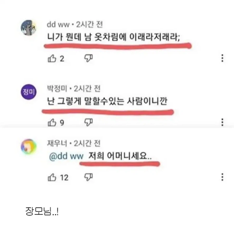 유튜버 치마가 짧다고 지적하는 댓글의 정체