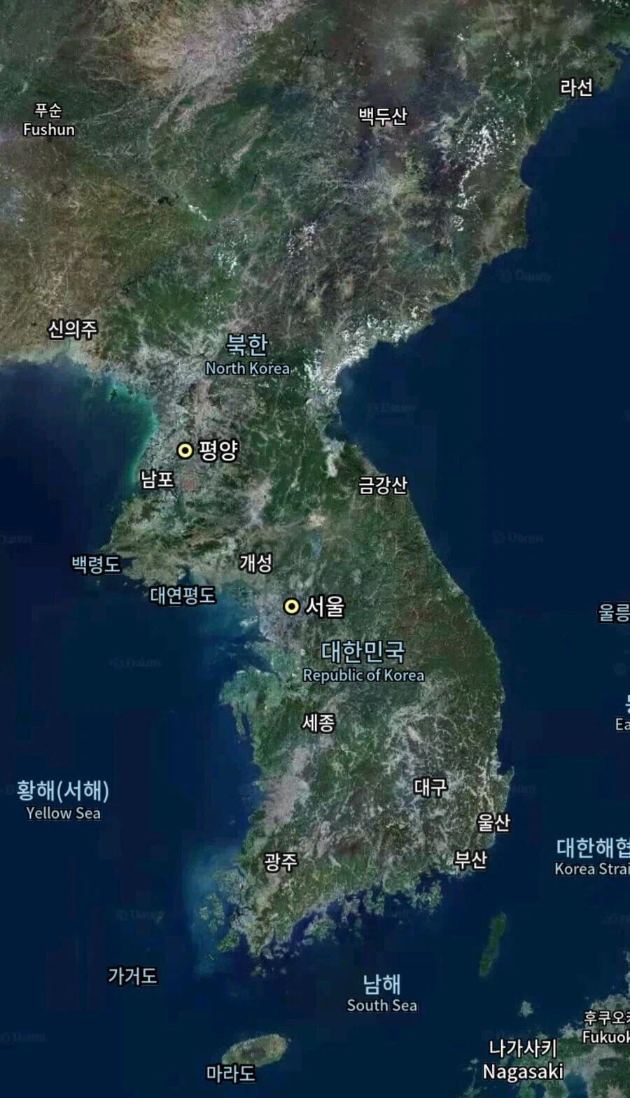 ??: 왜 어떤 북한 섬은 스트리트 뷰로 보이나요?