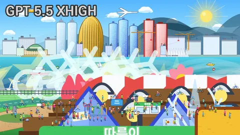 SVG 설계능력 비교 (KIMI K3, GPT 5.6 sol, 페이블 5, 제미나이 3.5 프로 추정)
