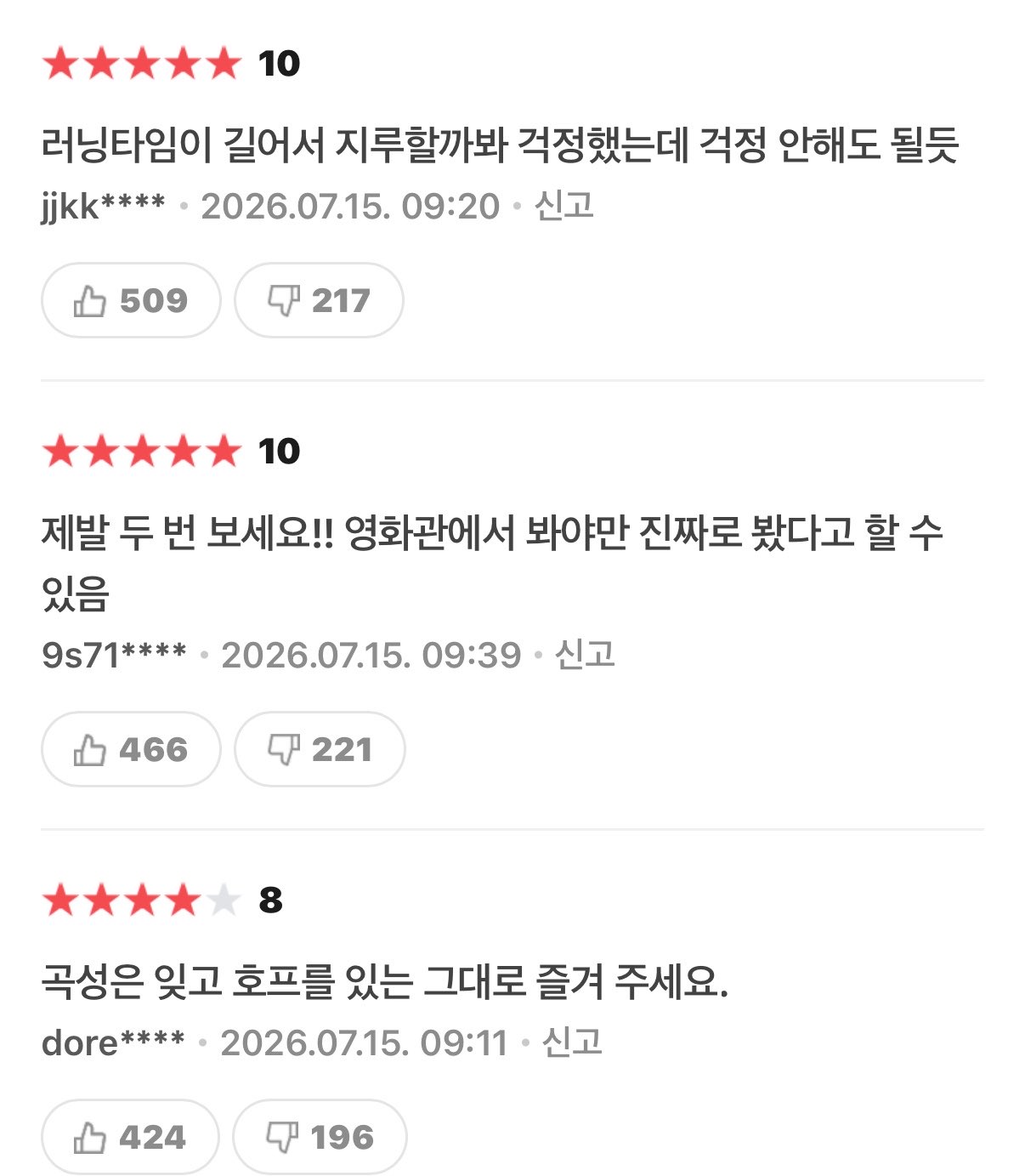 영화 호프 관람평 극과극 반응