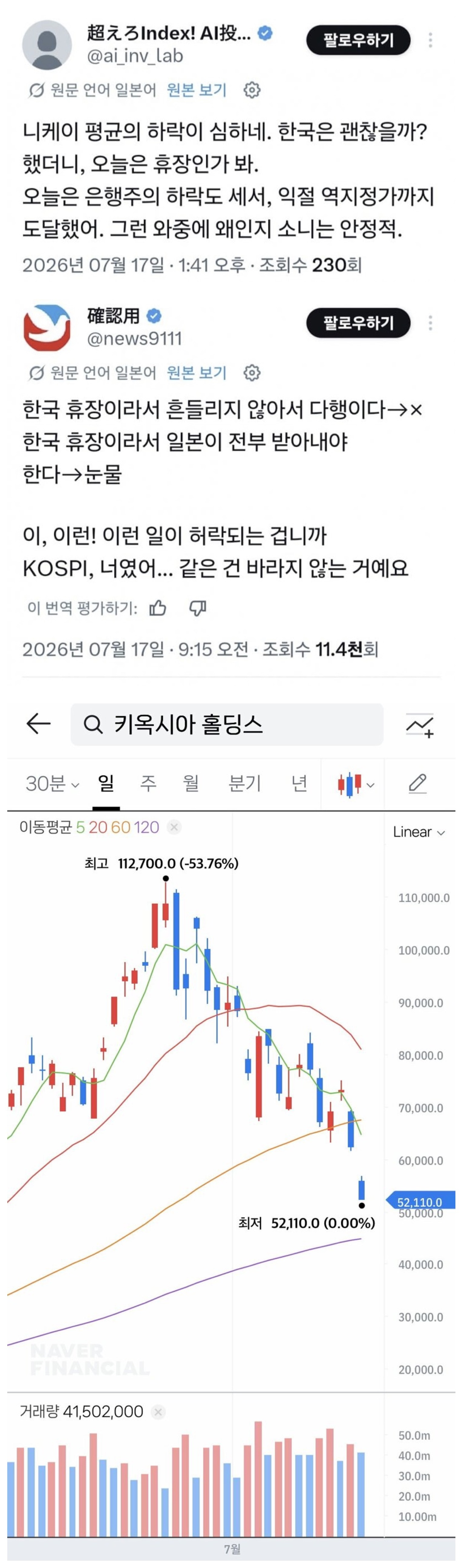 일본 개미들 오늘 상황